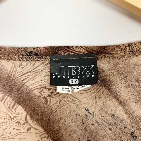 Y2K Forest Fairy Brown Patterned Top Boho Whimsical Size Small Women's - Picture 5 of 5